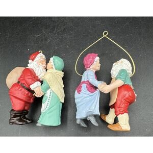 2 SWEET Vintage SANTA & MRS SANTA Series Hallmark Keepsake Ornaments S1E